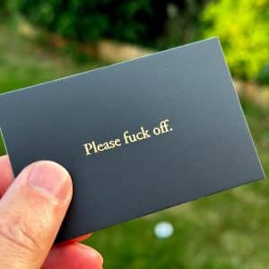 Please fuck off Deluxe Business Cards